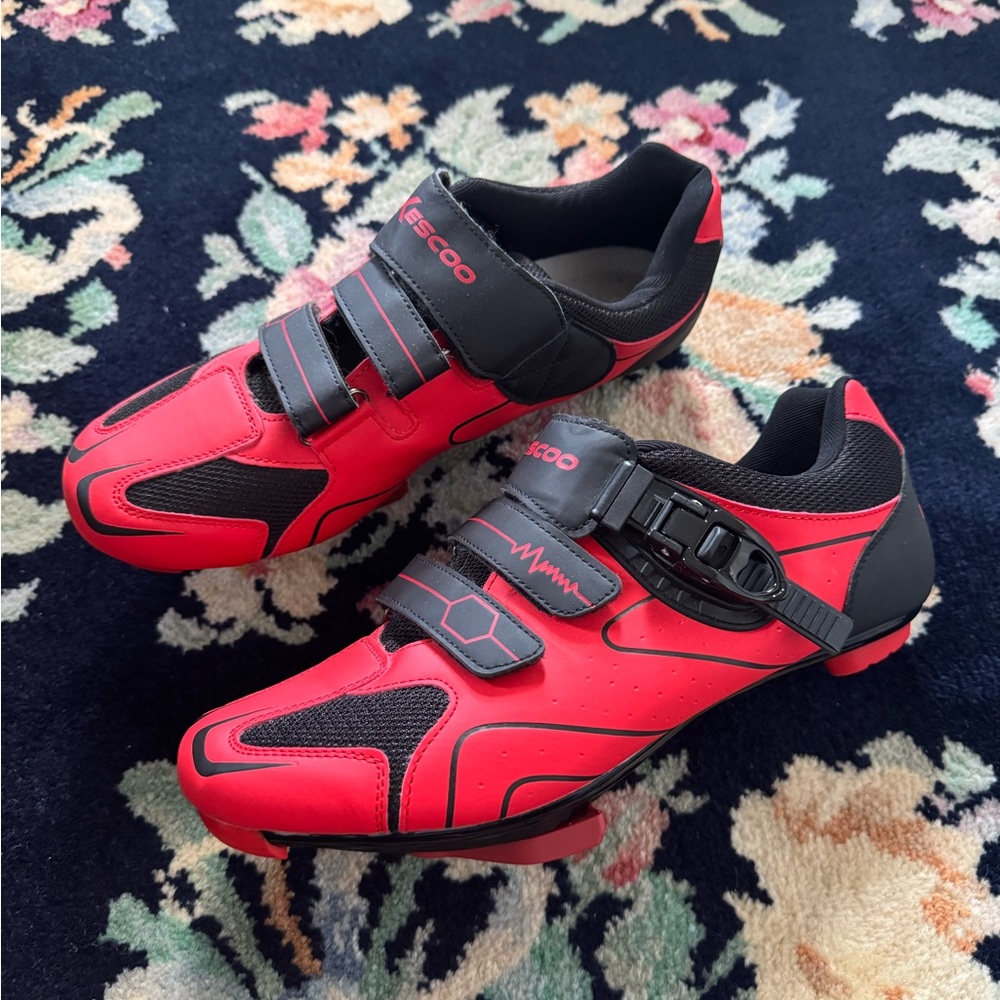 Kescoo Red Cycling Shoes - size 46 - peloton compatible